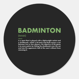 Adesivo Redondo Badminton de definição de esporte