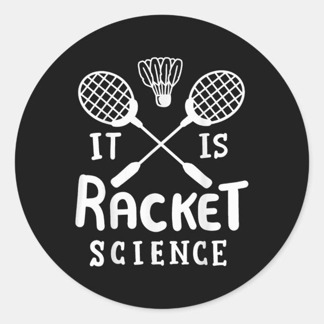 Adesivo Redondo Badminton É A Ciência De Racket (Frente)