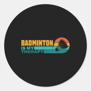 Adesivo Redondo Badminton É A Minha Parceira De Badminton Engraçad