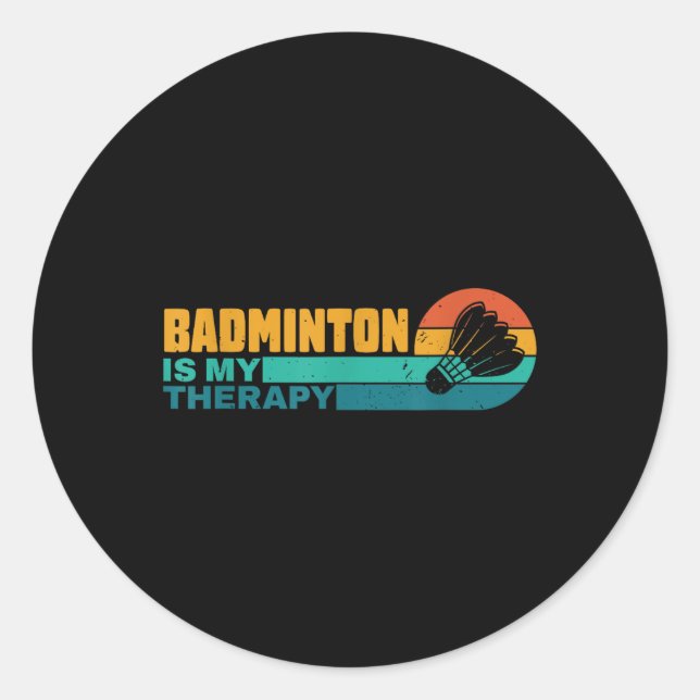Adesivo Redondo Badminton É A Minha Parceira De Badminton Engraçad (Frente)