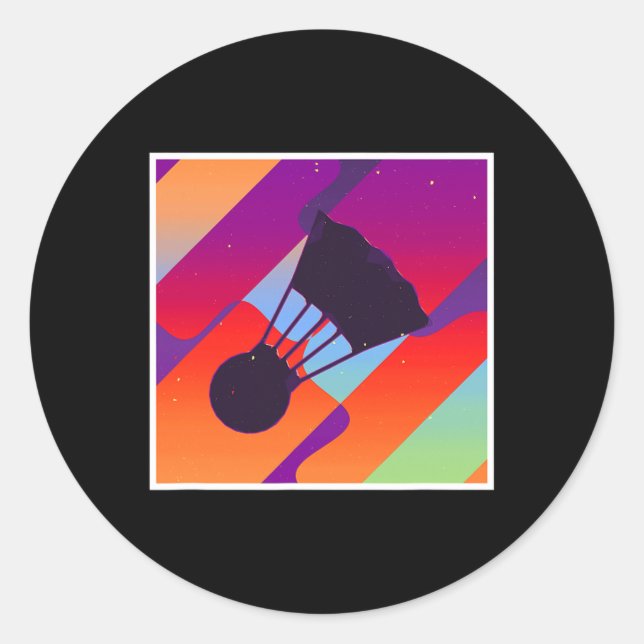 Adesivo Redondo Badminton Estético Da Vintagem Retroativa (Frente)