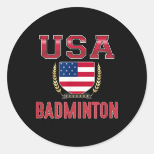 Adesivo Redondo Badminton EUA -