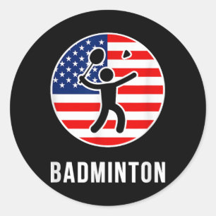 Adesivo Redondo Badminton EUA