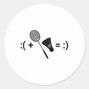 Adesivo Redondo Badminton Game Shuttle Sport Badminton