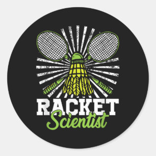 Adesivo Redondo Badminton Gift Shuttle Cientista de Racket Badmint