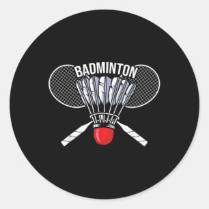 Adesivo Redondo Badminton Graphic Badminton Player Shuttle Sports