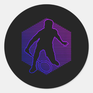 Adesivo Redondo Badminton Jogador de Badminton Homens Mulheres Pet