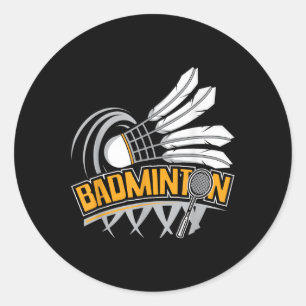 Adesivo Redondo Badminton - Jogador de Badminton Peteca