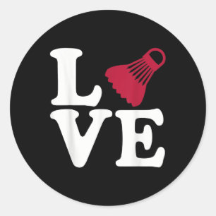 Adesivo Redondo Badminton Love