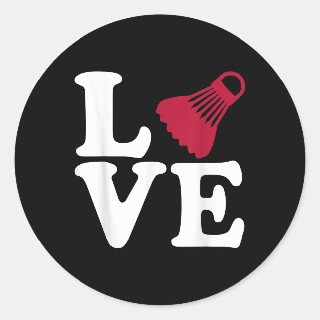 Adesivo Redondo Badminton Love (Frente)
