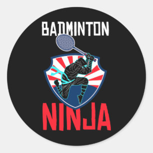 Adesivo Redondo Badminton Ninja Camisa Encantada Badminton Player