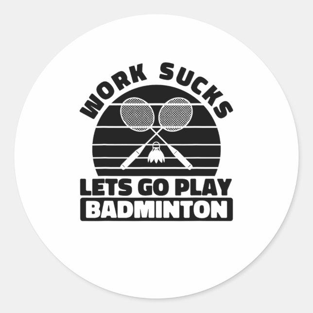 Adesivo Redondo Badminton Player Racket - Tribunal da Equipe Racqu (Frente)