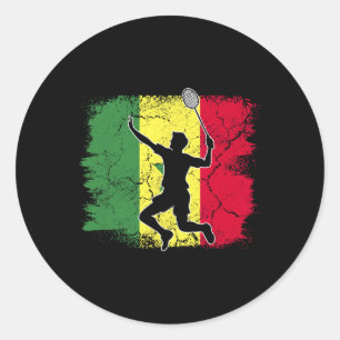 Adesivo Redondo Badminton Player Senegal