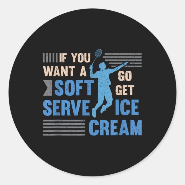 Adesivo Redondo Badminton Player Soft Serve Badminton (Frente)