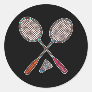 Adesivo Redondo Badminton Racquet E Shuttles Professional Badmin