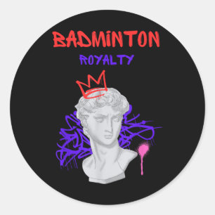 Adesivo Redondo Badminton Royalty Campeão de Estátua Grega Pl