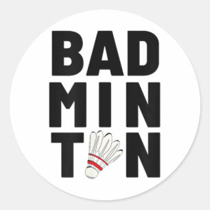 Adesivo Redondo Badminton Shuttle
