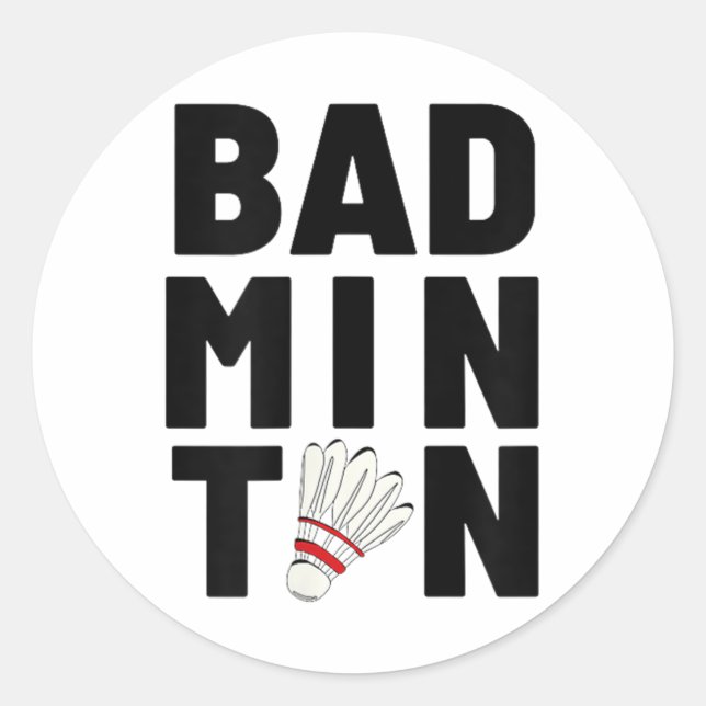 Adesivo Redondo Badminton Shuttle (Frente)