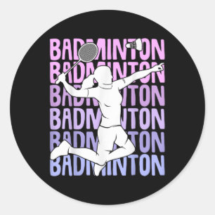 Adesivo Redondo Badminton Shuttle Girls Women
