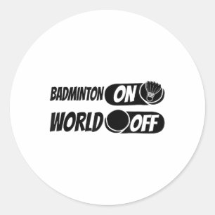 Adesivo Redondo Badminton Shuttle Racket - Equipe Badminton No Mun