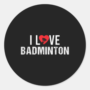 Adesivo Redondo Badminton Shuttle Sayings