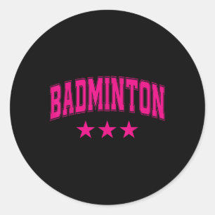 Adesivo Redondo Badminton Todas as Estrelas Rosa Clic Retro Varsit