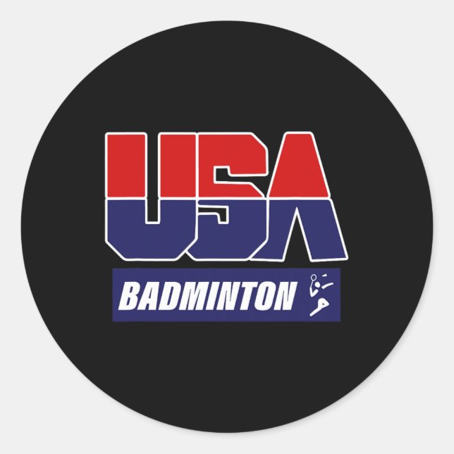 Adesivo Redondo Badminton Usa (Frente)
