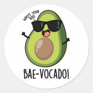Adesivo Redondo Bae-vocado Funny Avocado Pun