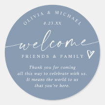 Bag de Boas-vindas ao Hotel Modern Dusty Blue Wedd