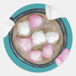 Adesivo Redondo Bagaço de cacau chocolate quente doce inverno