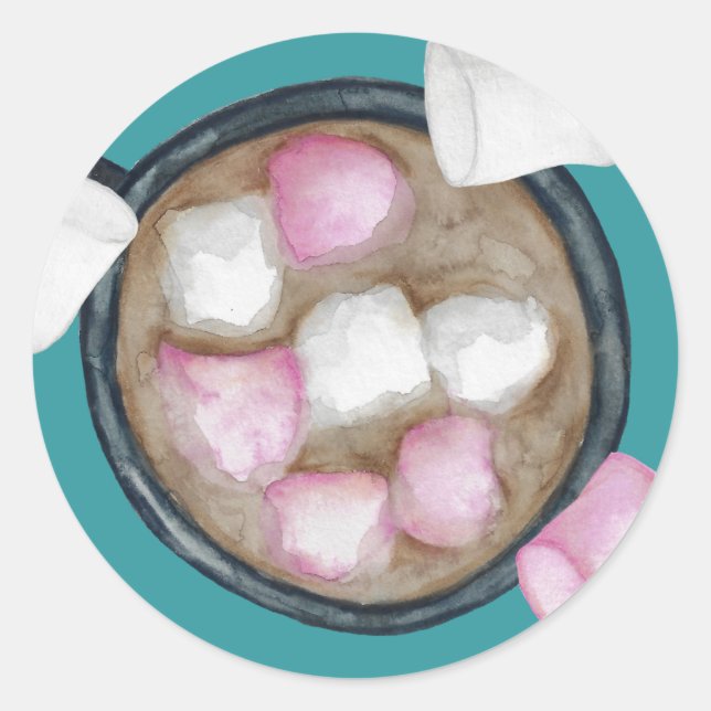 Adesivo Redondo Bagaço de cacau chocolate quente doce inverno (Frente)