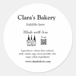 Adesivo Redondo Bagaço de padaria adiciona ingredientes feitos com