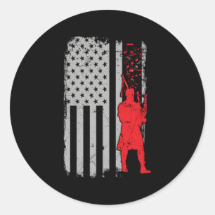 Adesivo Redondo Bagpipe Music Usa Flag