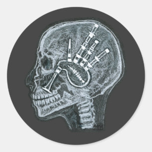 Adesivo Redondo Bagpipe na minha mente - Edição escocesa