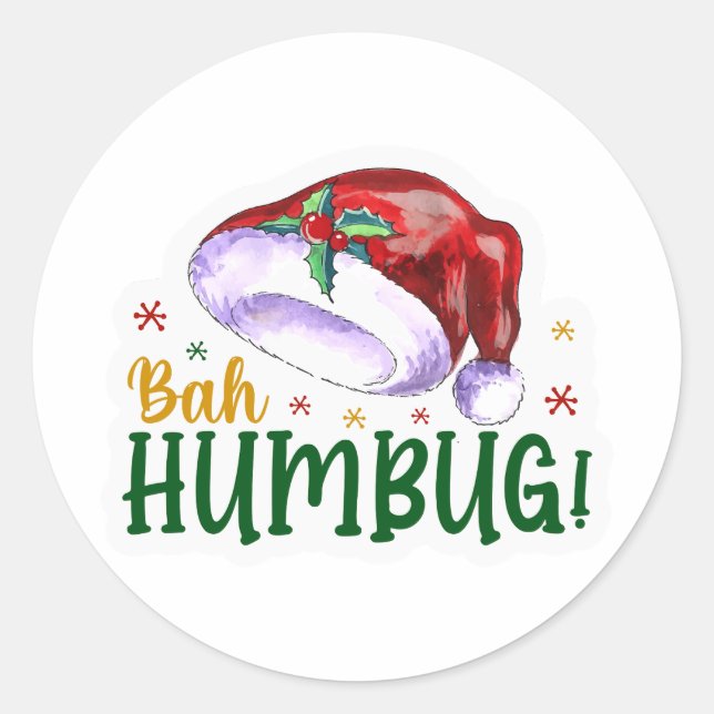 Adesivo Redondo Bah humbug (Frente)