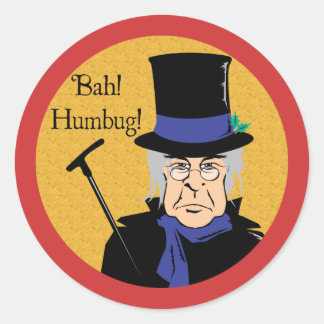 Adesivo Redondo Bah! Humbug! Ebenezer Scrooge