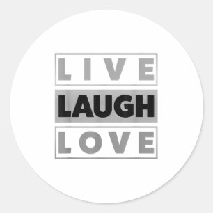 Adesivo Redondo Bahaas Tee Live Laugh Amor Legal Inspiração Motiva