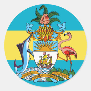 Adesivo Redondo bahamas emblem