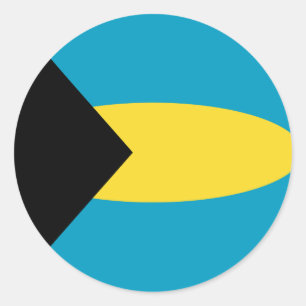 Adesivo Redondo Bahamas Fisheye Flag Sticker