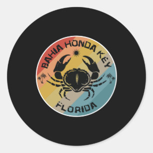 Adesivo Redondo Bahia Honda Key Florida Crab Art