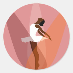 Adesivo Redondo bailarina balé dançarina negra