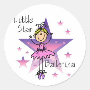 Adesivo Redondo Bailarina Little Star - Cabelo Loiro