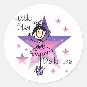 Adesivo Redondo Bailarina Little Star-Cabelo Preto