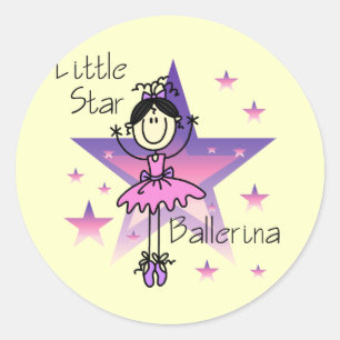Adesivo Redondo Bailarina Little Star-Cabelo Preto