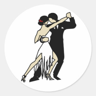 Adesivo Redondo Bailarinos de Tango