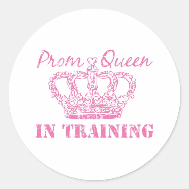 Adesivo Redondo Baile de formatura Queen In Training Sticker (Frente)