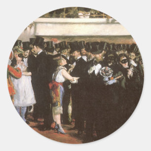 Adesivo Redondo Baile de Máscaras na Ópera por Edouard Manet