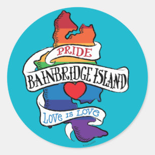 Adesivo Redondo Bainbridge Island LGBT Pride Stickers