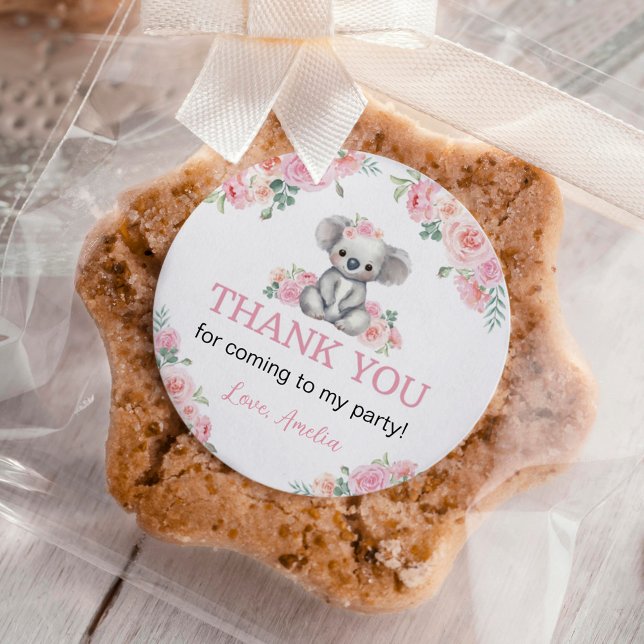 Adesivo Redondo Bairro de Garota Floral Rosa-Rosa-Bonita (Criador carregado)