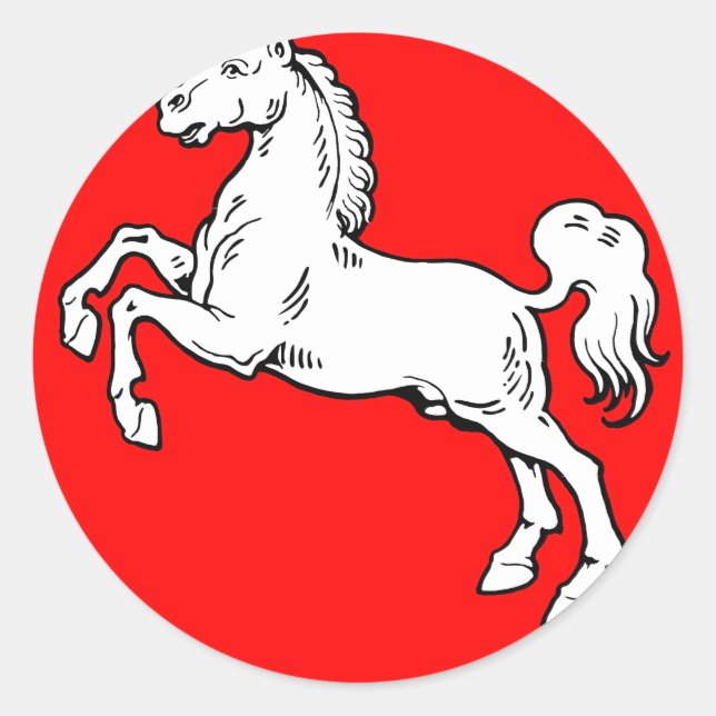 Adesivo Redondo Baixa-Saxônia brasão (Frente)